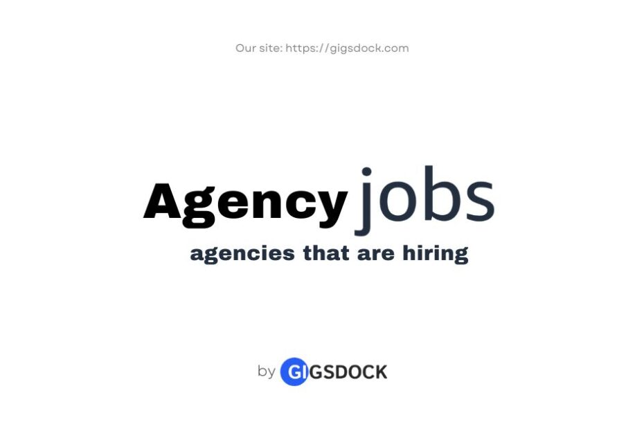 Agency is hiring: Explore the latest Agency jobs on Gigsdock.